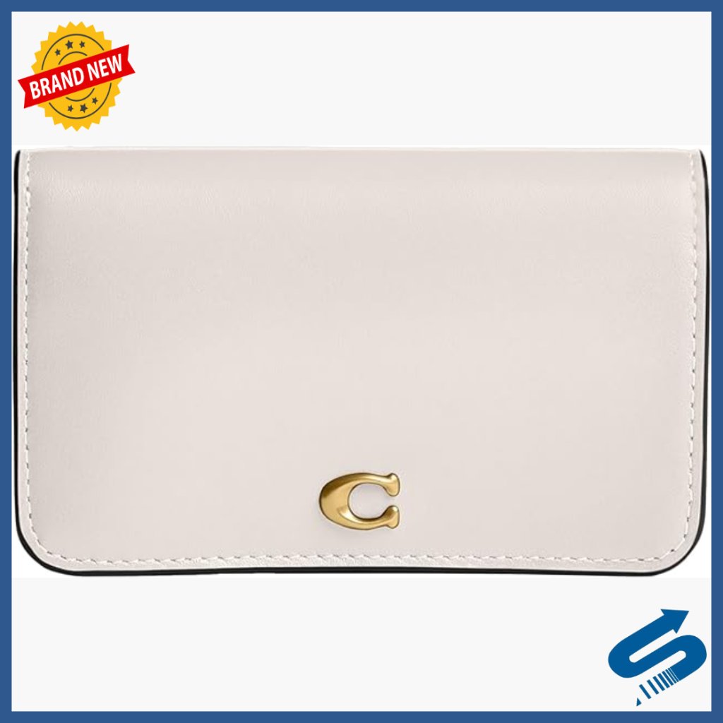 Slim Leather Card Case With Snap Closure, Multiple Slots, Zip Pocket